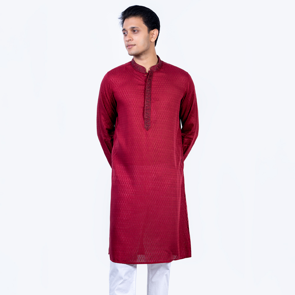 LUBNAN Men’s Regular Fit Maroon Color Premium Panjabi