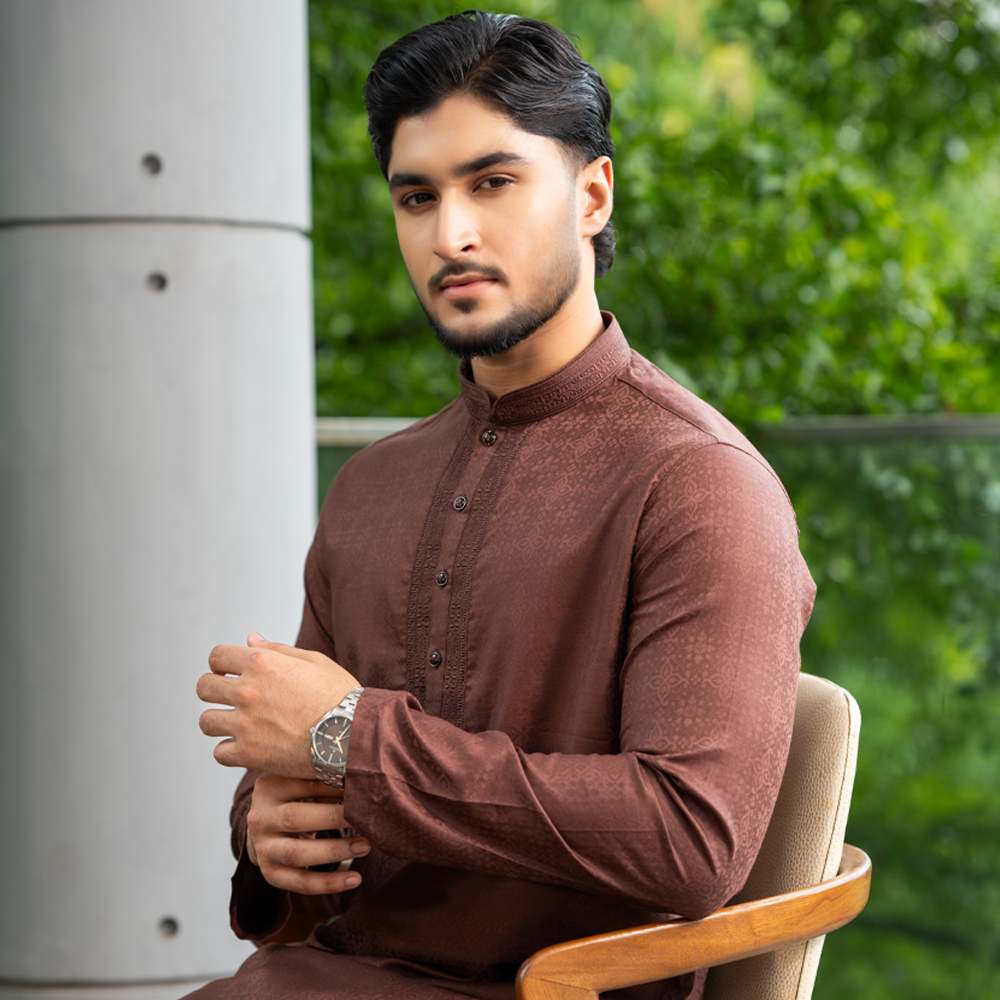 LUBNAN Men’s Premium Chocolate Color Panjabi