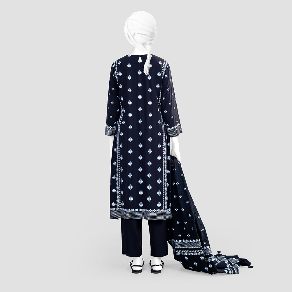 Luxury Festive Black Color Printed 3 Piece by MUSLIN