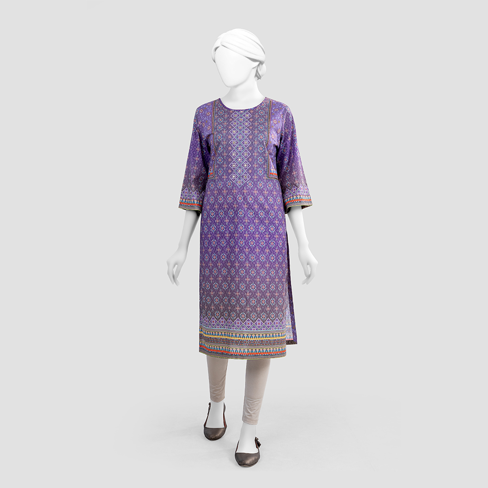 Women’s Purple Color Single Kameez by Muslin