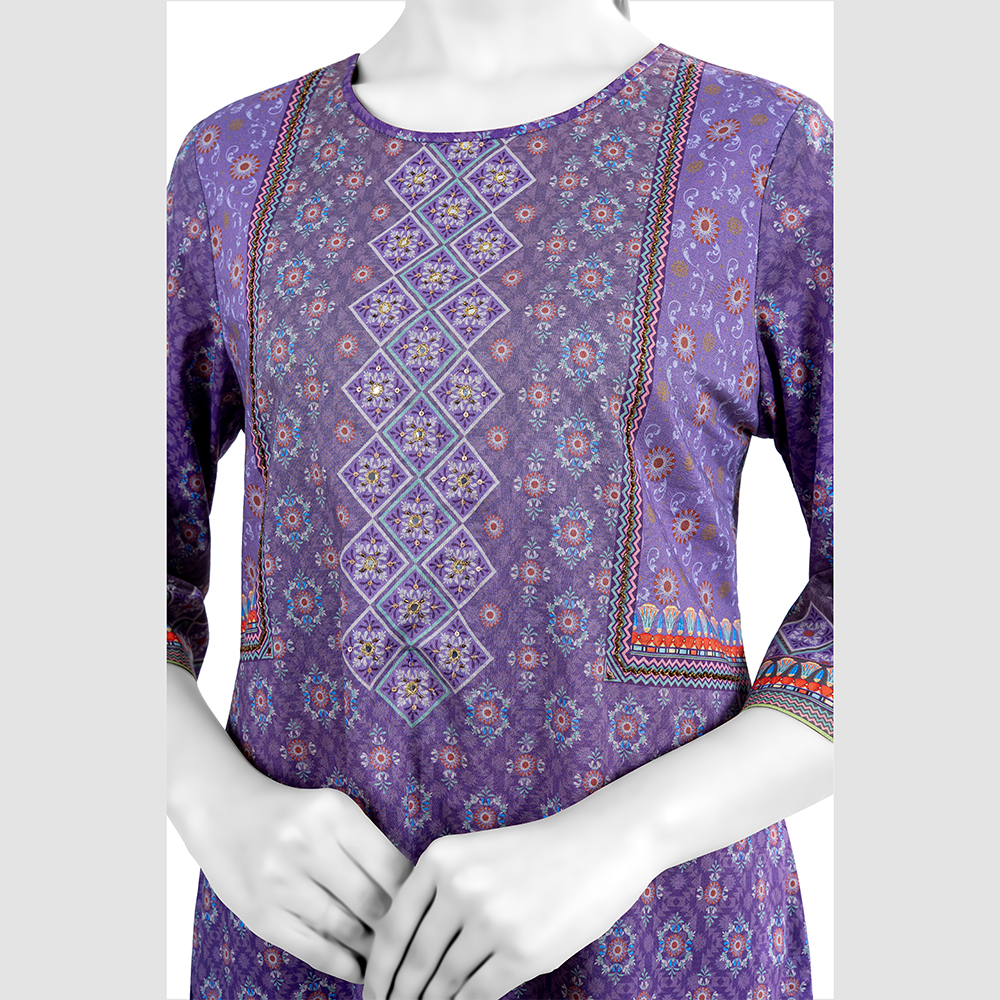 Women’s Purple Color Single Kameez by Muslin