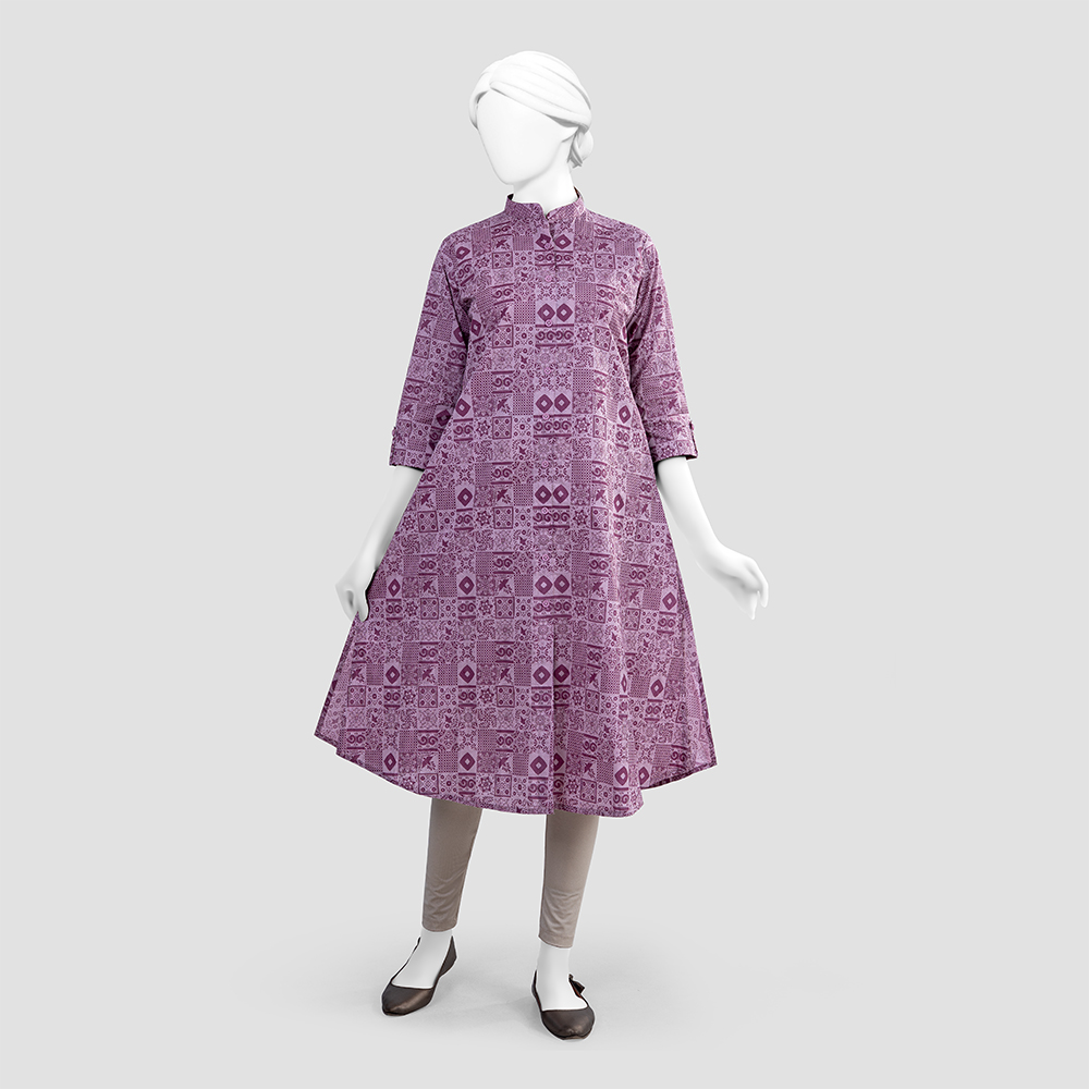 Women’s Maroon Color Single Kameez by Muslin