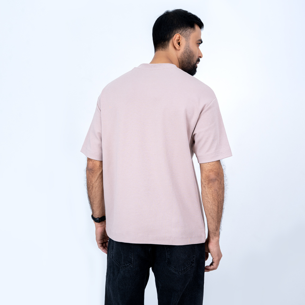 Richman Sand Color Round Neck Drop Shoulder T-Shirt