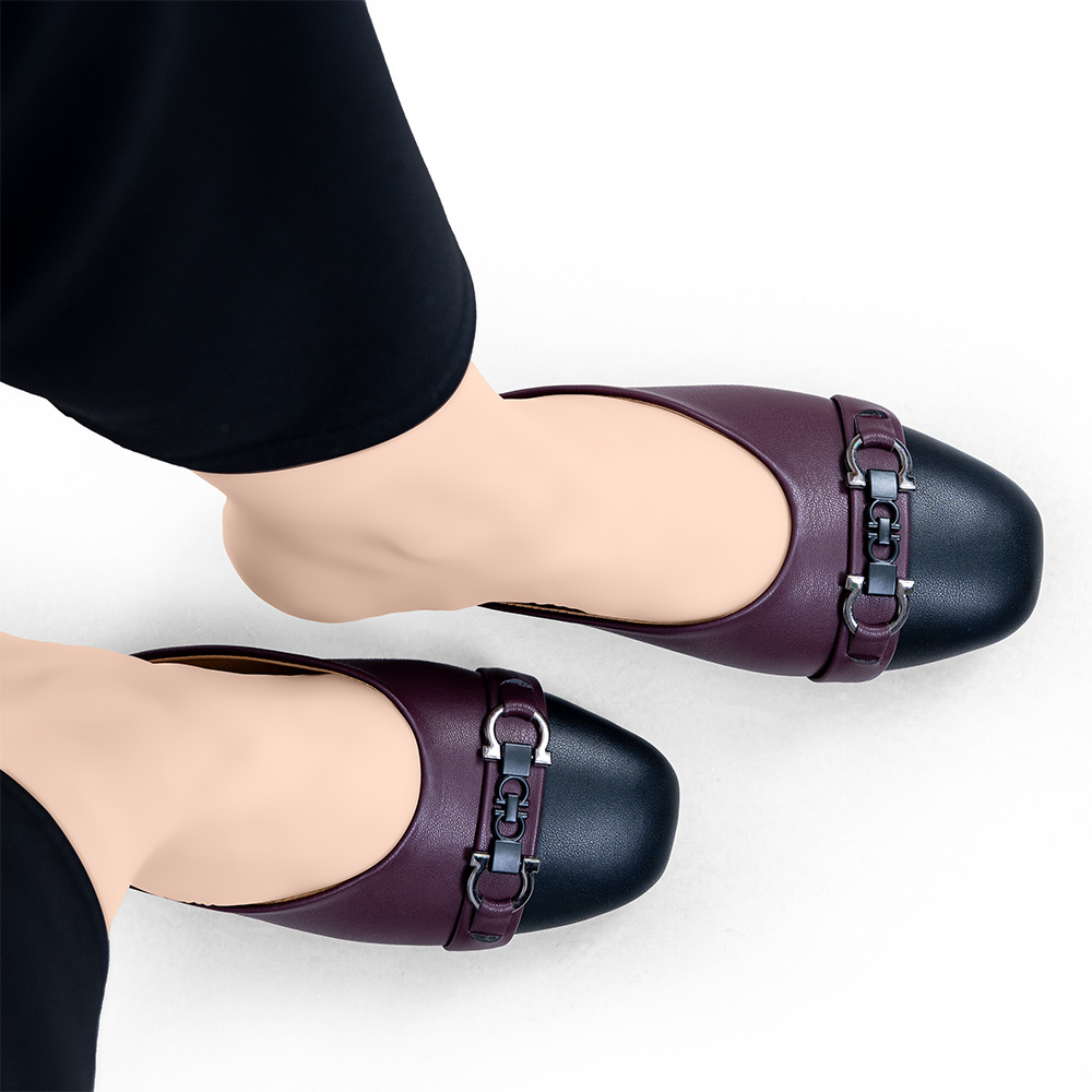 INFINITY Women’s Half Shoes – Black & Maroon Edition