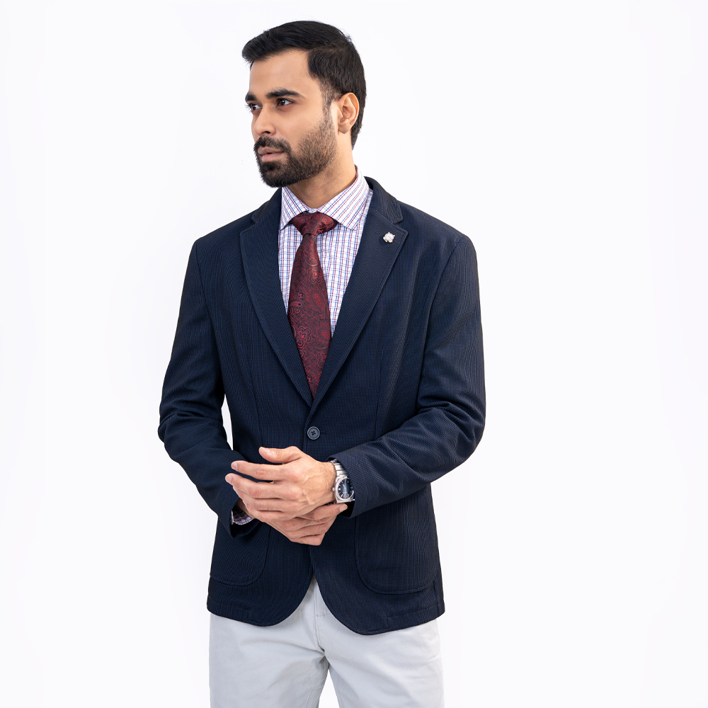 RICHMAN Premium Slim Fit Dark Navy Color Blazer