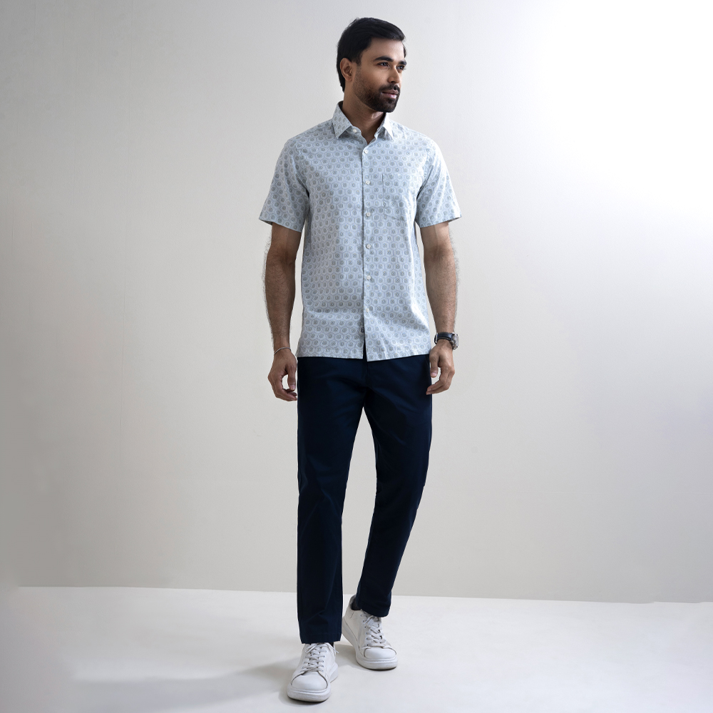 Richman Men’s Half Sleeve Lite Sky Printed Hawai Shirt