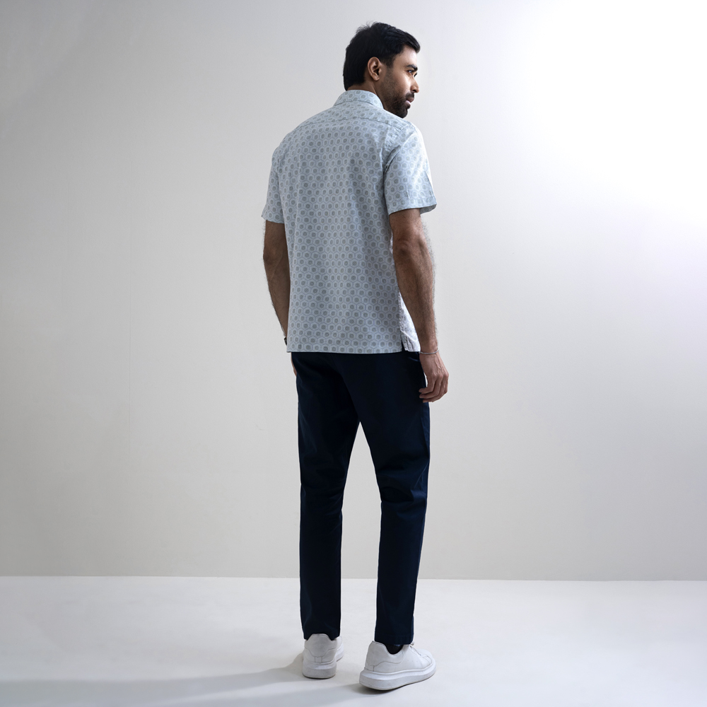 Richman Men’s Half Sleeve Lite Sky Printed Hawai Shirt