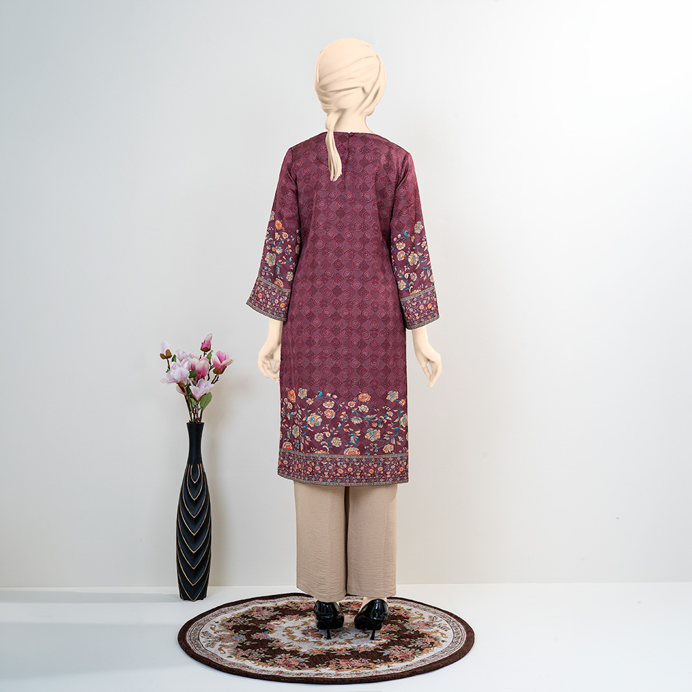 Luxury Maroon- Onion color Women’s Single Kameez by MUSLIN