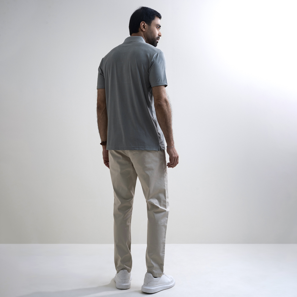 Richman Men's Jacquard Lite Green Polo Shirt