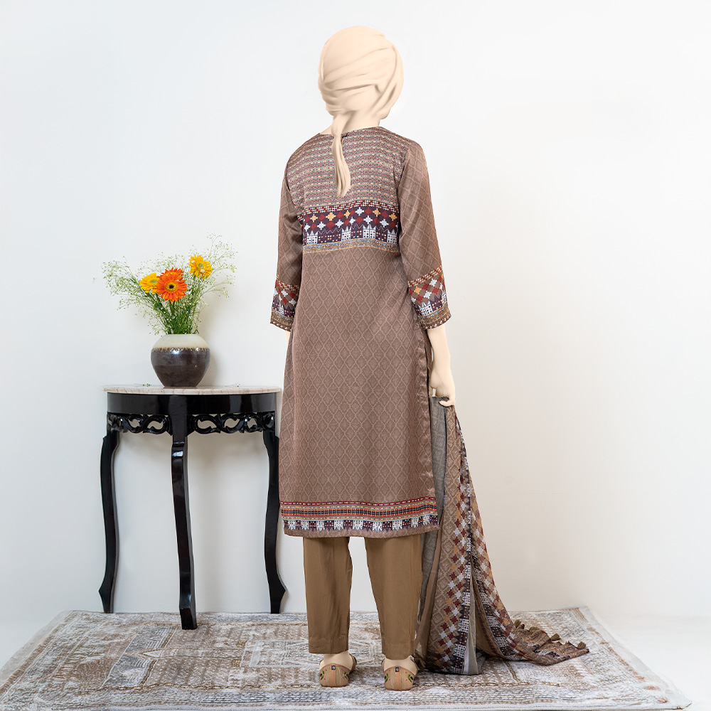 Luxury Festive Muslin Women’s Salwar Kameez – Dark Brown