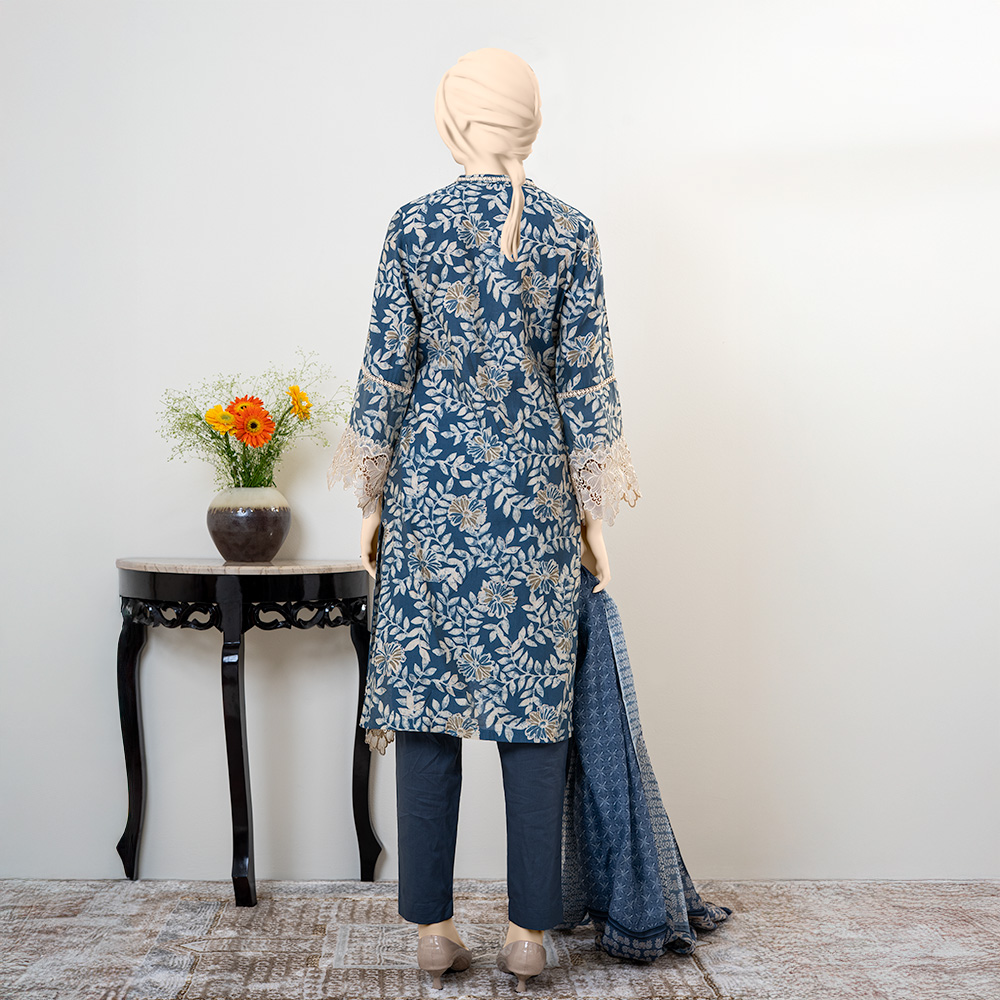 Luxury Matte Ash Color 3-piece women’s Salwar Kameez set by MUSLIN