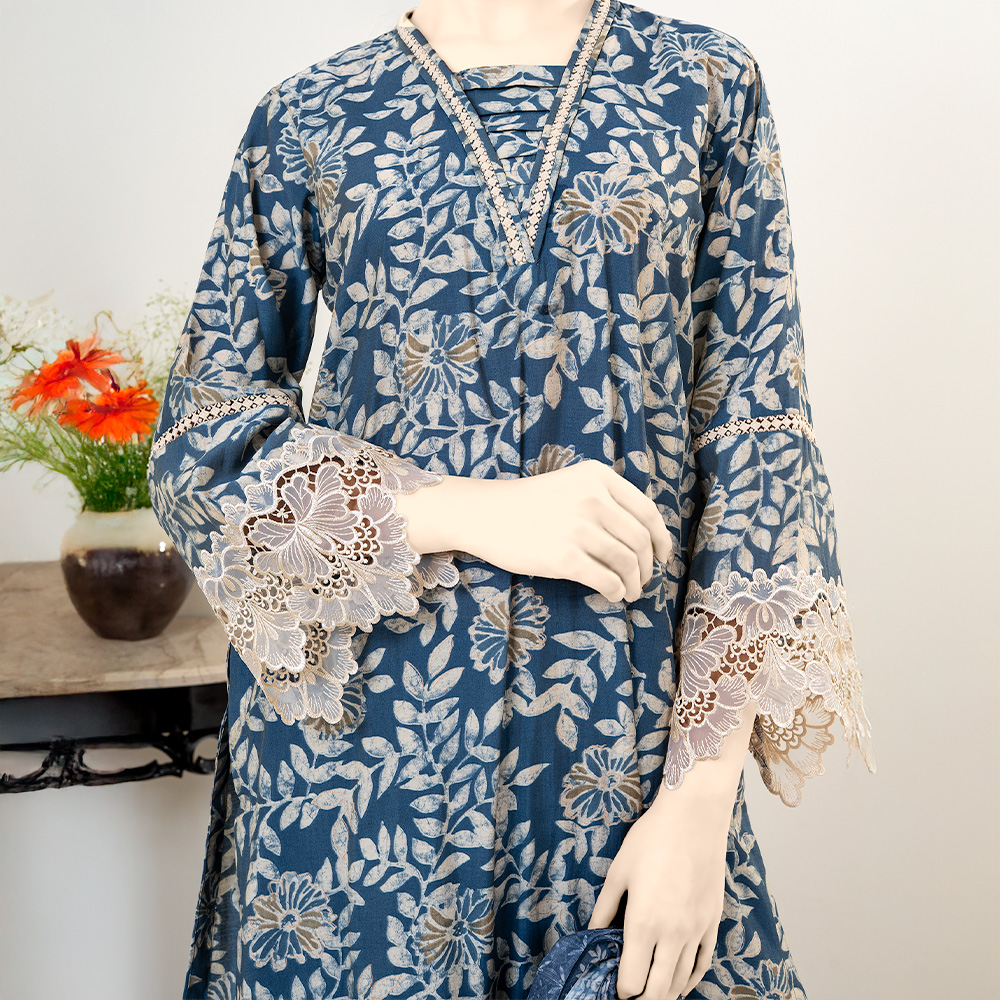 Luxury Matte Ash Color 3-piece women’s Salwar Kameez set by MUSLIN