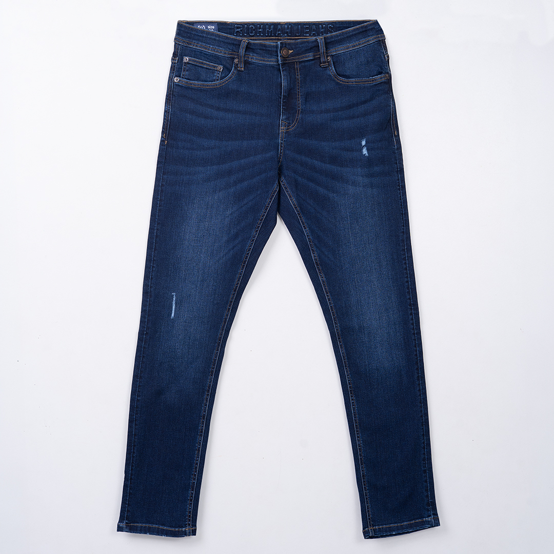 Richman Men’s Dark Indigo Ripped Denim Pant