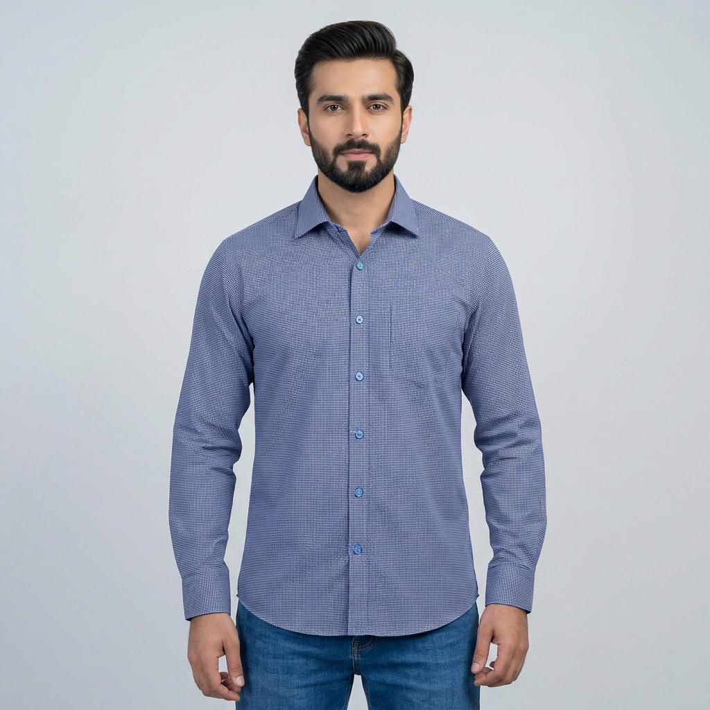 Infinity Men’s Blue Color Premium Regular Fit Shirt