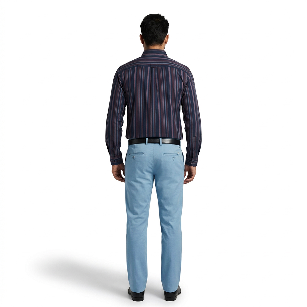 Infinity Men’s Navy Stripe Premium Slim Fit Shirt